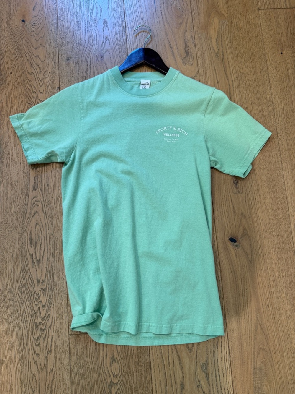 Sporty & Rich Mint Green Wellness Crew Neck Tee